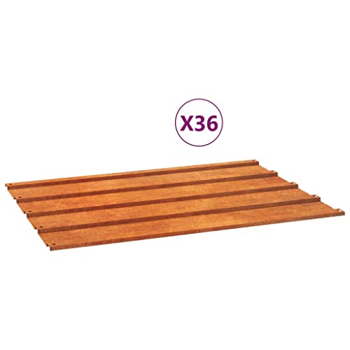 YAFF Roof Panels 36 pcs y 23.6\"x17.3\" Corten Steel,Hardware,Building Materials,Roofing,Roofing Shingles & Tiles,151971