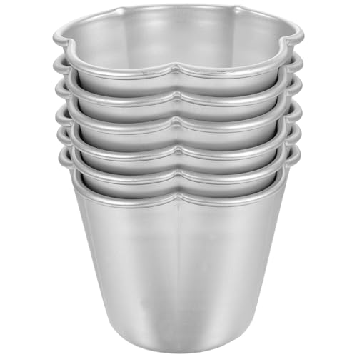 TOGEVAL 6 pezzi Stampi Muffin in Lega di Alluminio per Dolci Pirottini Multiuso per Forno Formine per Budino Torte e Pasticciotti Resistenti e Deformazioni per Casa e Ristoranti