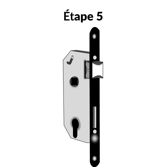 FTH - Serrure Encastrable Haut de Gamme SE 50 - Système de Retournement - Fermeture à Deux Tours - Têtière Nickelée Noir Mat - Coffre Acier - Axe 50 mm - Pour Porte d'Entrée - Noir