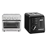 Cuisinart Air Fryer + Convection Toaster Oven, 8-1 Oven with Bake, Grill, Broil & Warm Options & CPT-122BK 2-Slice Compact Plastic Toaster, Black
