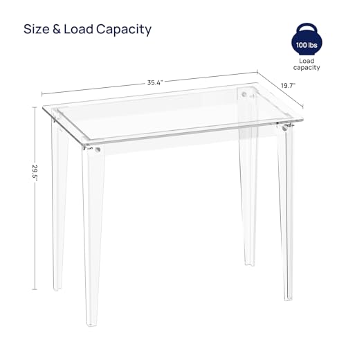 Hmyhum 01011 Small Acrylic Computer Desk thumb #2