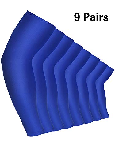 9 Pairs Unisex UV Protection Sleeves Arm Cooling Ice Silk Arm Cover Sleeves (Royal Blue)3