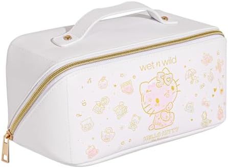 wet n wild Hello Kitty Makeup Bag, Unique Travel Friendly Design, 50th Anniversary Soft Pink Print, Cruelty-Free & Vegan