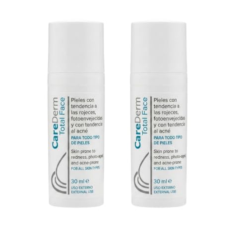 Carederm Total Face Pack, depigmentujący krem do twarzy, na plamy, trądzik i trądzik różowaty, z kwasem traneksamowym, kwasem azelowym, niacynamidem i przeciwutleniaczami, jednolity odcień (X2)