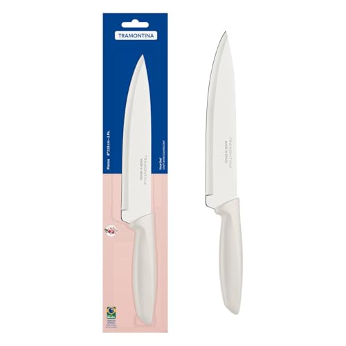 Tramontina Plenus 8 Inches Chef Knife with Stainless Steel Blade and White Polypropylene Handle