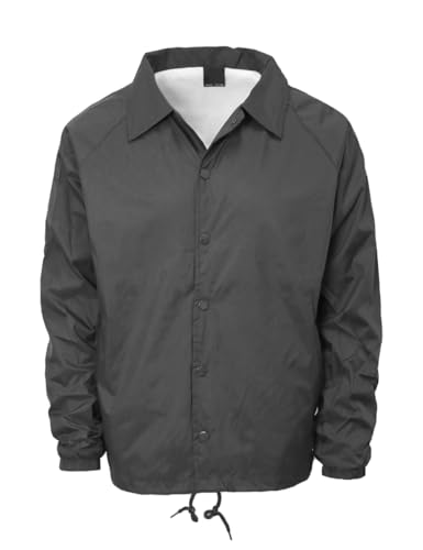 URBANJ Men's Lightweight Water Resistant Windbreaker Coach Jacket S-5XL