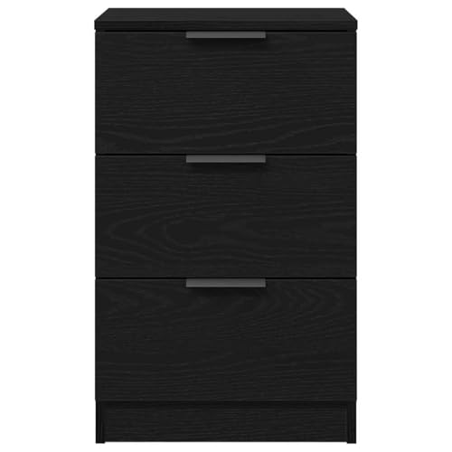 Mesitas de noche en roble negro de 40x65x65 cm con acabado sofisticado en madera selecta 7