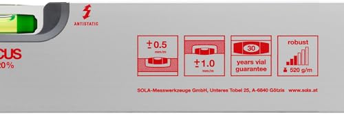 Nivel SOLA AV60 de burbuja de aluminio de 60 cm para mediciones de construcción 7