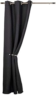 "Ontario" Black Thermal Winter Quilted Door Curtains- Saves Energy