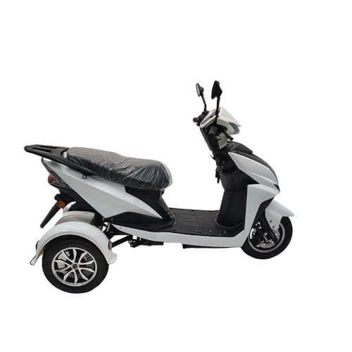 Image of Thrill 3W Electric Scooter | 3-Wheeler Low-Speed Electric Scooter for Senior Citizens & Differently Abled | Non-RTO EV with 60-80 km Range | 48V 30AH Lithium Battery with Charger (Black & White