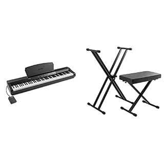 Alesis Recital Grand – Piano numérique 88 touches de taille & TIGER KAP-PK2 Support pour clavier et tabouret – Support pour clavier et tabouret pour piano en X à double renfort - Les Beatles, Paul McCartney, John Lennon, RIngo Starr, George Harrison