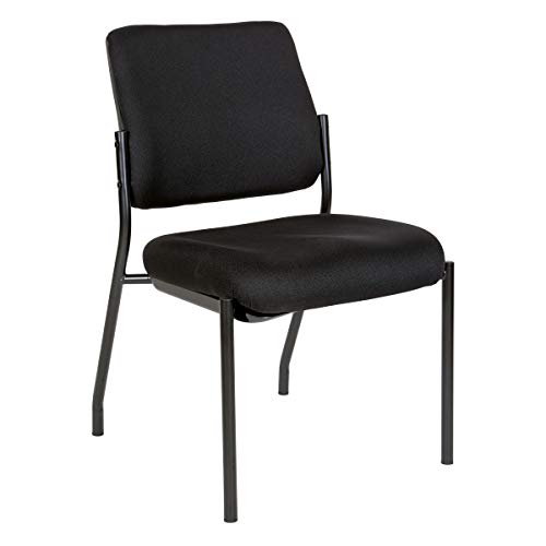 With Padded Seat And Back With Built-in Lumbar Support, Armless, Icon Black