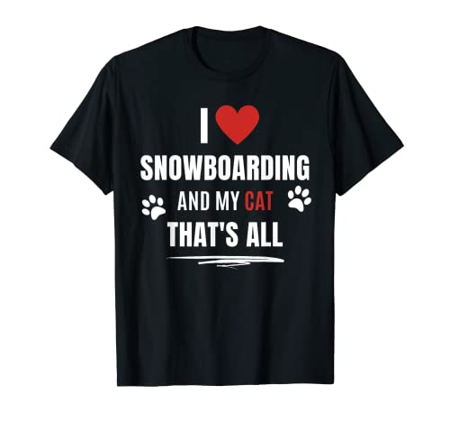Funny Snowboarding & Cat Lover T-Shirt Men Women