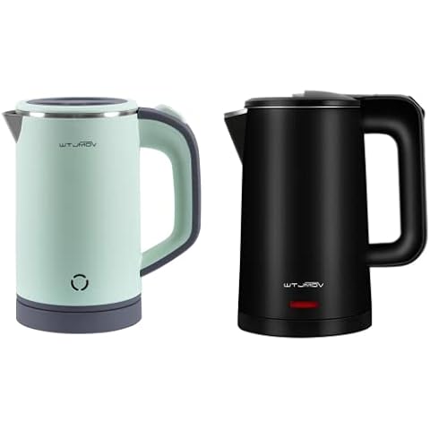 0.8L Small Electric Kettle Green + 0.8L Hot Water Kettle Electric Black Cover