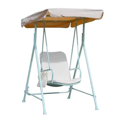 LZAHSH - Columpio de metal para porche con toldo ajustable, cómoda silla colgante para patio y soporte, 160 x 113 x 98 cm, cojín suave para relajación, jardín, patio, balcón