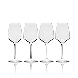 Mikasa Melody White Wine Glass, Set of 4, 15-Ounce, Clear
