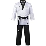 Mooto Corée Taekwondo Poomsae Uniform WT Logo Taebek Dan MMA Arts Martiaux Karaté Judo Kick Boxing (180(Hauteur: 180~189cm)(5.90~6.20ft), 1. Male)