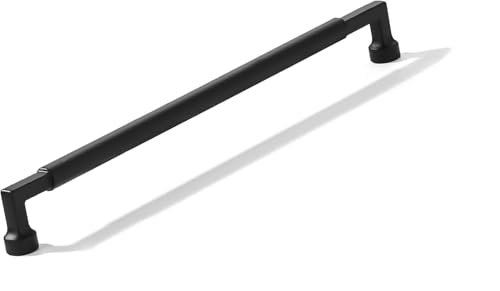 khtumeware 1-Pack Black Appliance Handle Pull 18-Inch(457mm) Matte Black Cabinet Pulls,Heavy-Duty Handles for Kitchen Cabinets, Cupboards, Drawers and Bathroom Hardware