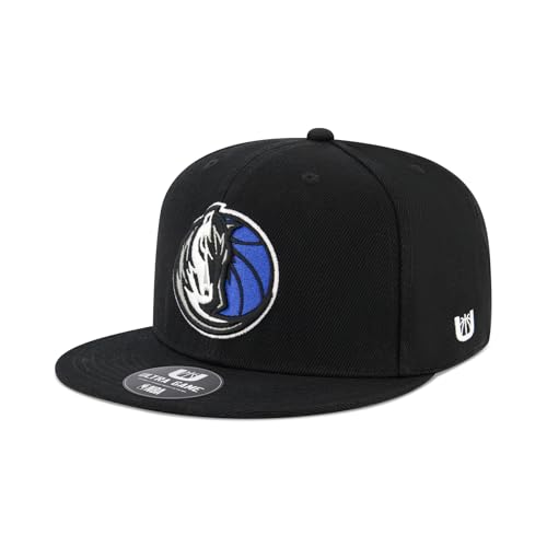 Ultra Game Men’s NBA Official Twill Snap Back Ultimate Baseball Cap Hat, Dallas Mavericks, Black, One Size