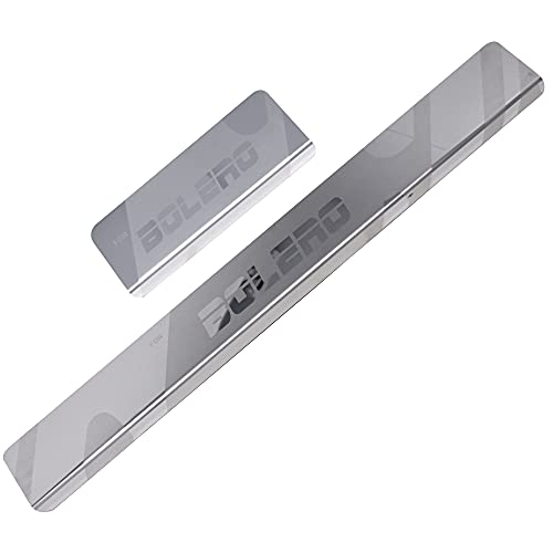 Image of GFX Car Door Sill Guard - Stainless Steel, Protects Painted Edges from Scuffs or Scratches Compatible with Bolero Set of 4Pcs (After-Market) Model - 2016 to 2019