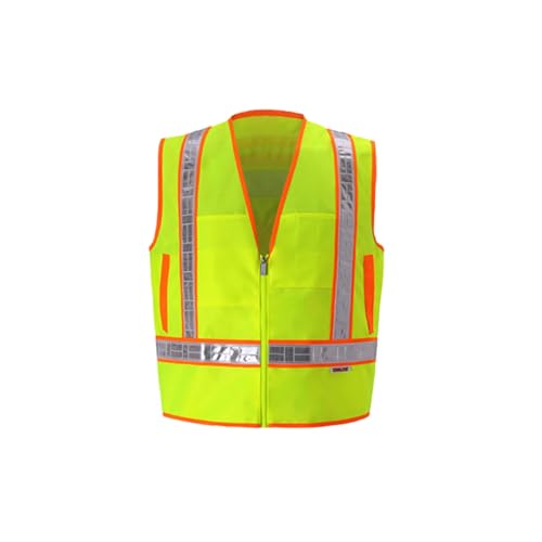 2W International 8048OC-2 XL Class 2 Zipper Front Oralite High-Viz Vest Lime - Extra Large