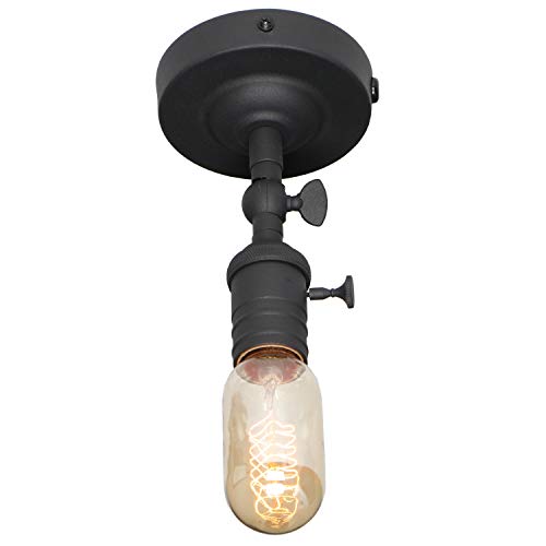 Mini Wall Sconces Lighting Fixture, Xiding Upgrade Black Finish Vintage Wall Lamp, Single Socket With Candlestick Molding Design, Industrial Rustic Retro Metal Wall Lights, With On/Off Switch 1-Light. #TOP2