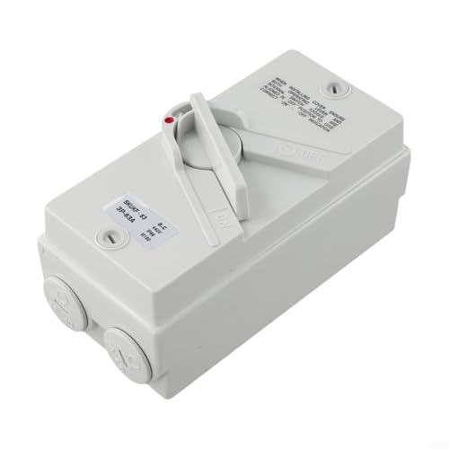 Enclosed Motor Disconnect Switch, 3 Phase Disconnect Breaker Box with IP65 Waterproof Rating, 20A 35A 63A Options for 440V AC Industrial Safety Isolation(63A)