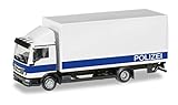 Item package quantity: 1.0 herpa 094504 Man TGL Koffer-LKW mit Ladebordwand Polizei Brandenburg/Logistik, Mehrfarbig