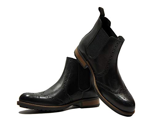 Hx London LEATHER BROGUE CHELSEA BOOT FOR MEN