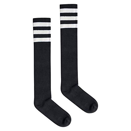 American Apparel Women's Stripe Knee-High Sock, black/White, One Size