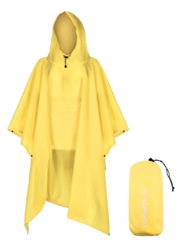 TOMSHOO 3-in-1 Rain Poncho Waterproof Adult, Yellow