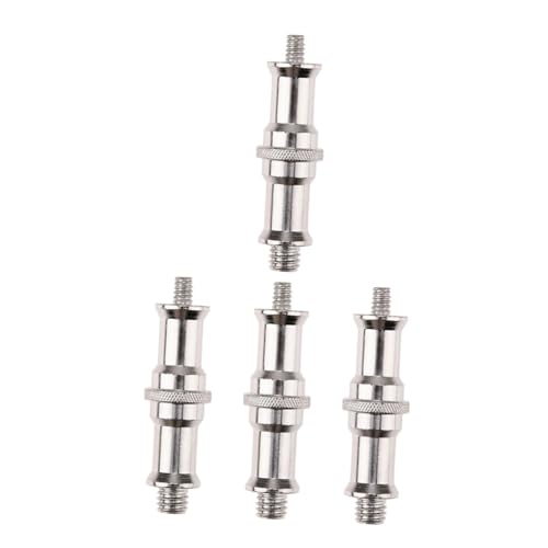 OKUMEYR Adaptador De Tornillo para Fotografía 1/4 a 3/8 para Cámaras y Flash, Espiga Metálica Resistente, Kit De 4 Unidades, Uso Profesional y Portátil, Color Negro