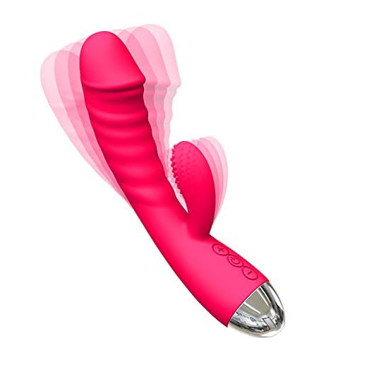 Masajeador para mujeres, masajeador de silicona portátil, 10 modos de masaje, dos motores, 100% de calefacción recargable impermeable