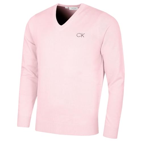 Calvin Klein Golf Herren V-Ausschnitt-Tour Sweater - Rosa - L