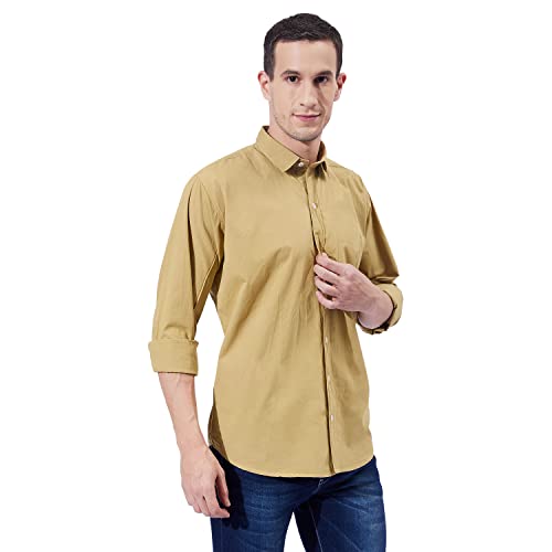 Image of Ben Martin Men's Cotton Regular Collar Shirt with Chest Pocket || Classic Collar, Slim Fit, Casual & Formal Wear || Soft & Breathable Fabric || Full Sleeve Shirt for Men