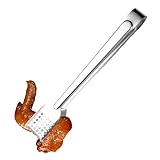 Pinzas de cocina para barbacoa, girador de alimentos de acero inoxidable, utensilio antideslizante para asar | Pinzas multiusos para servir salchichas, catering de bufé, fiestas de boda, barbacoa al