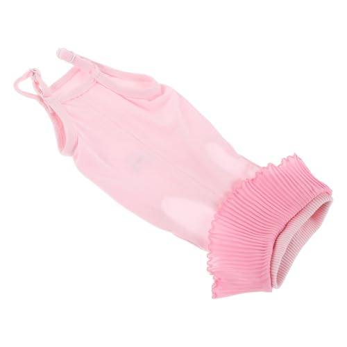 WOONEKY Combinaison de Récupération Chirurgicale pour Chatons, Body Respirant Post-opératoire Rose Taille S, Vêtement Postopératoire Extensible pour Protection des Plaies Abdominales