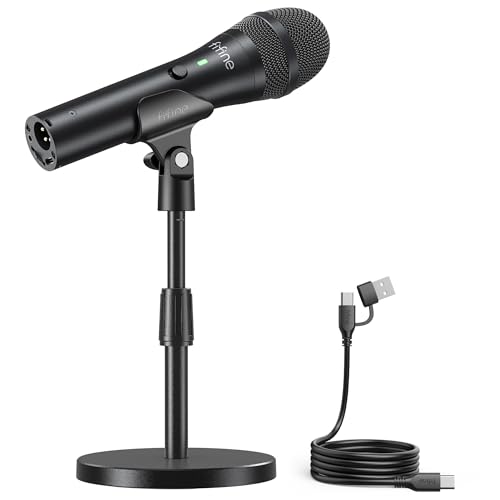 FIFINE USB/XLR Dynamic Microphone for Podcast Recording, Studio Handheld Mic Set with Desktop Stand...