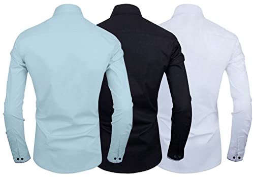 Image of Zombom Men's Combo Regular Fit Cotton Blend Full Sleeve Casual Shirts Pack of 3