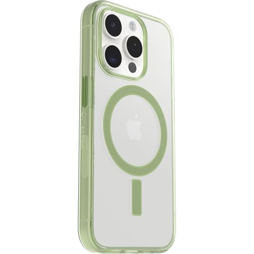 Image of OtterBox Clear case with Colorful Grip Edge case for iPhone 15 Pro - Moray (Green)