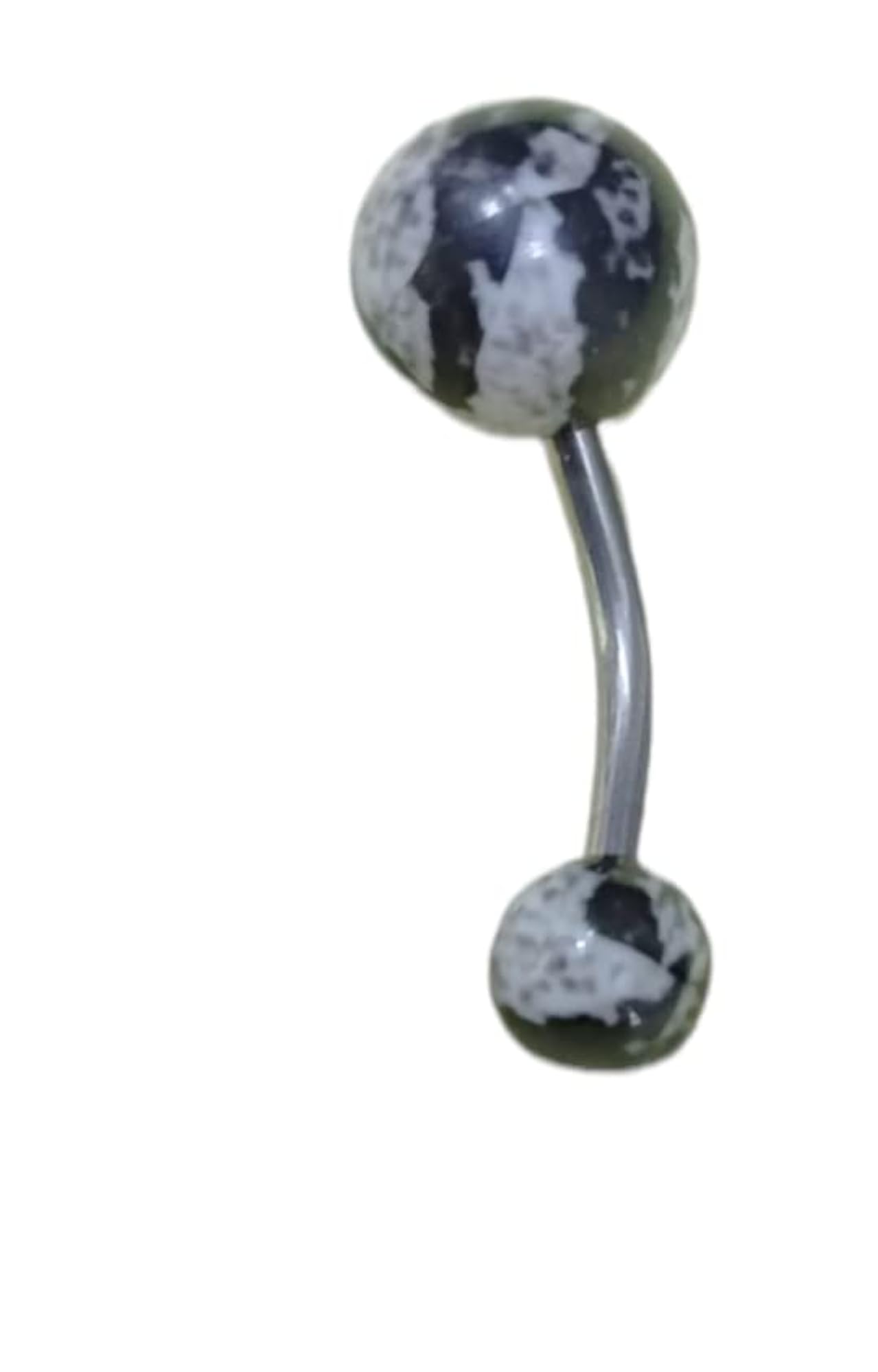 Stainless Steel Acrylic Coloured Ball Double Stone Belly Stud