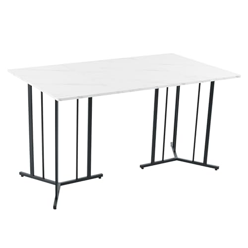 Table à manger rectangulaire avec cadre moderne et pieds réglables