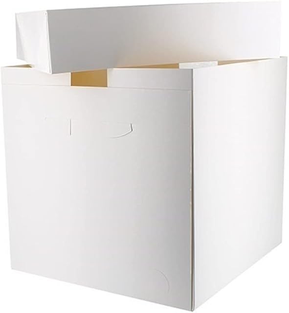 Cake N Bake 5 x 12 Inch Cake Box White with Lids (5 x 12x12x10 Inch (Extra Tall))