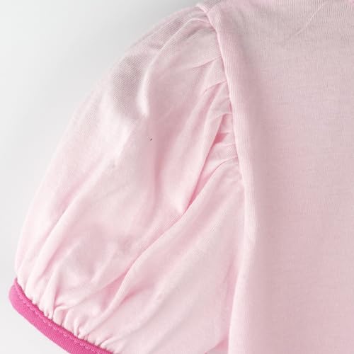 Toddler Little Girls Graphic Printed Floral Decoration Cotton Crewneck Summer Short Sleeved T-Shirt4