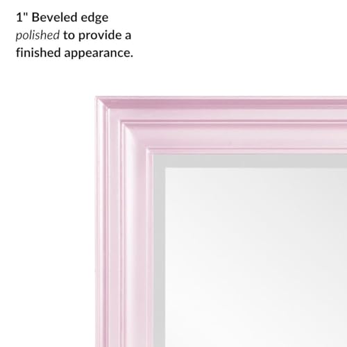 Image of Howard Elliott George Rectangular Glossy Lilac Wall Mirror, Rectangle Hanging Wood Framed Vanity Mirrors for Home Decor, Living Room, Bathroom, Bedroom, or Hallway, 24 x 36 Inch