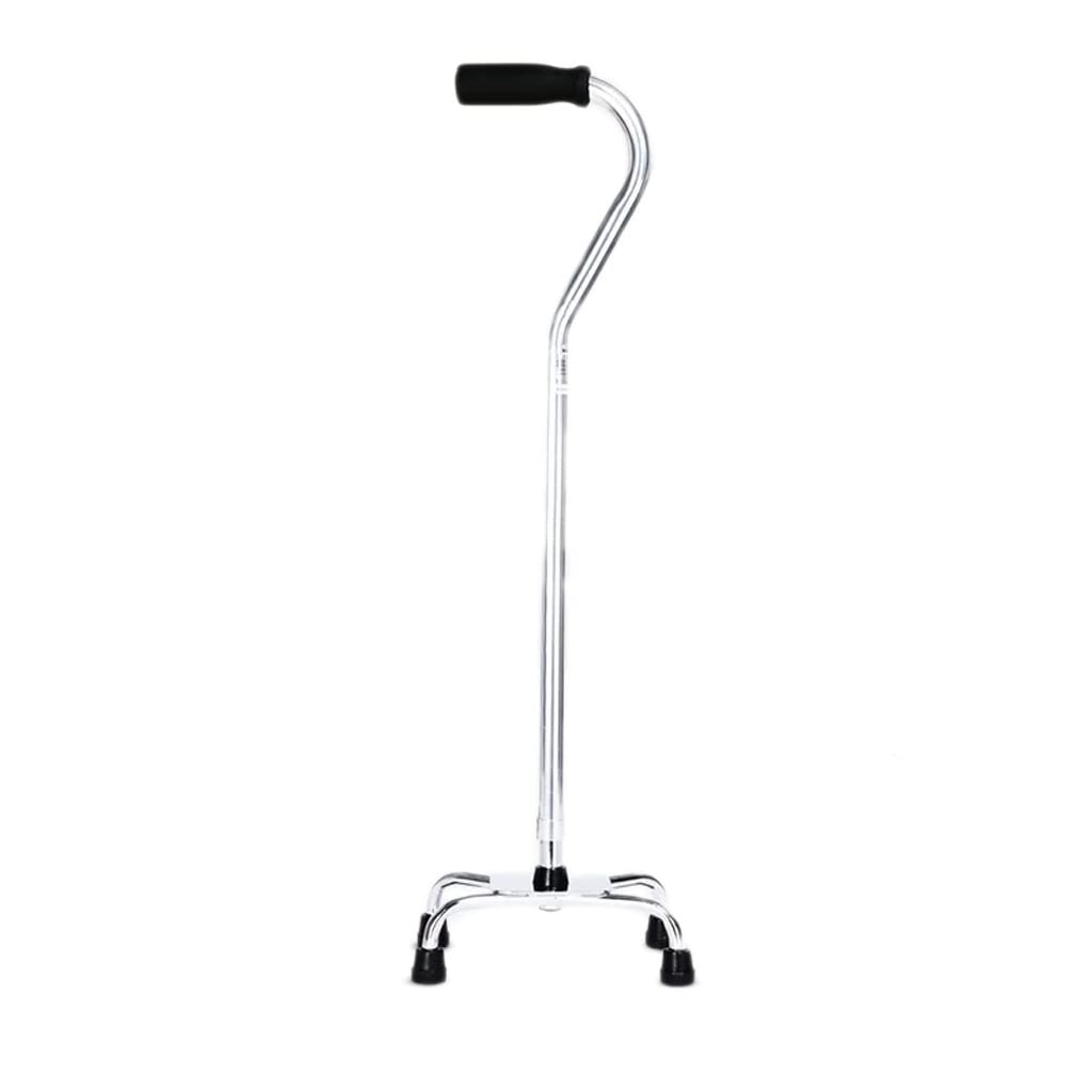 bastón, Bastón de Cuatro Patas for Ancianos una Sola Pata con Mango Arco Plata Puntas