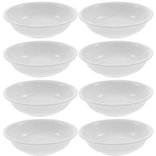 Angoily 30pcs Round Soy Sauce Dipping Bowls Set White Sauce Dishes Plastic Soy Sauce Dish Condiment Dipping Bowls Side Dishes for Restaurant