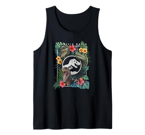 Débardeur Jurassic World fini haut de gamme portrait Raptor fleuri vêtement d'été pour collectionneur