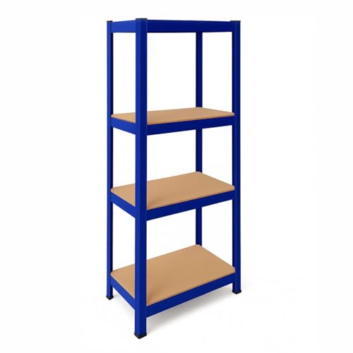 OcioDual Estanteria Metalica Azul Tiny, Estanteria Almacenaje Trastero, 150x60x30cm, Estante Cocina, Estanterias Almacenaje Trastero, Estanterias Metalicas Sin Tornillos