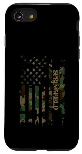 Springfield United States Distressed Camo w US Flag �X�}�z�P�[�X iPhone SE (2020) / 7 / 8 �p